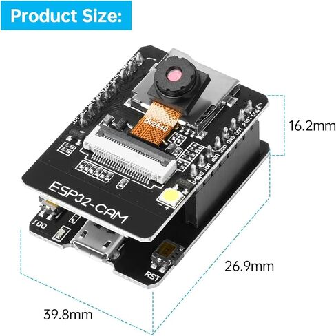 2-Pack ESP32 CAM Development Board, for ESP32-CAM MB WiFi/Bluetooth Development Board, DC 5V Dual Core Development Board with 2.4G Antennas IPEX, OV2640 Camera TF Card Module in Saudi Arabia