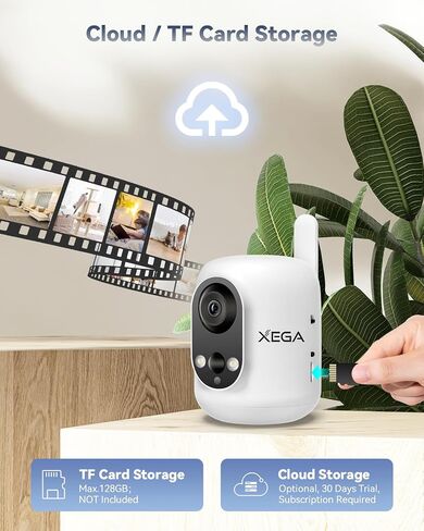كاميرا مراقبة خلوية Xega 4G LTE لاسلكية داخلية، 2K بدون كاميرا WiFi in Kuwait