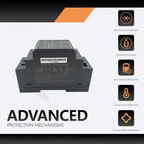 HDR-30-24 30W 24V 1.5A High-Efficiency Metal Enclosed DIN Rail Power Supply for Industrial Applications in Saudi Arabia