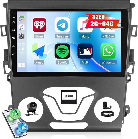 Android Car Stereo for 2013 2014 2015 2016 Ford Fusion Radio with Wireless CarPlay Android Auto 9 Inch 1280 * 720 IPS Touch Screen Head Unit with Bluetooth 5.0 32EQ GPS FM Backup Camera 2G+64G in Saudi Arabia
