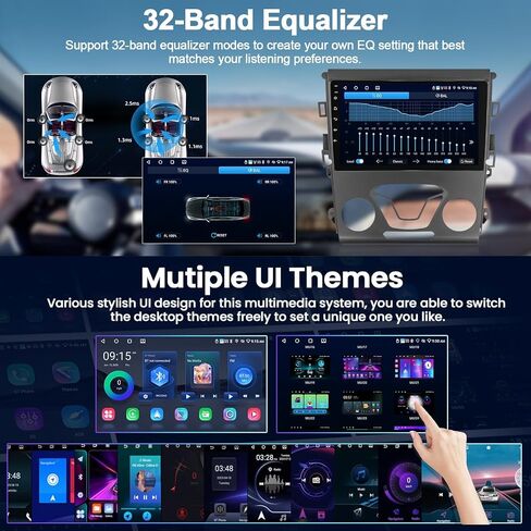Android Car Stereo for 2013 2014 2015 2016 Ford Fusion Radio with Wireless CarPlay Android Auto 9 Inch 1280 * 720 IPS Touch Screen Head Unit with Bluetooth 5.0 32EQ GPS FM Backup Camera 2G+64G in Saudi Arabia