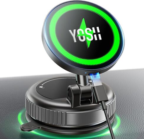 YOSH لشاحن السيارة Magsafe، حامل هاتف السيارة المغناطيسي 15 واط مع التبريد in Kuwait