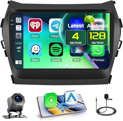 [Fuluku] 4+64GB 9" Android 15 Car Radio for Hyundai Santa Fe IX45 2013-2018 in Kuwait