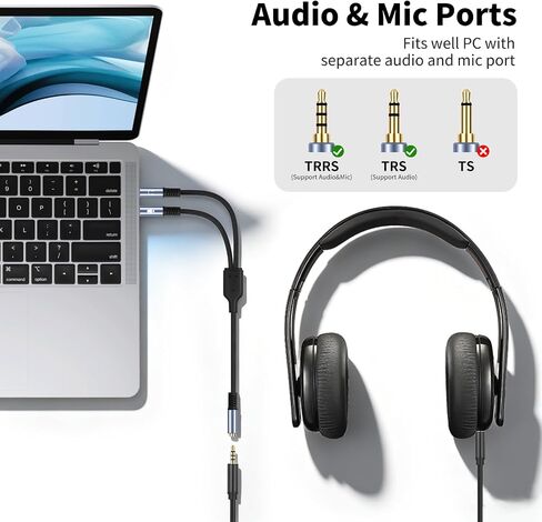 Vthahaby 3.5mm Female to Dual Male Audio Splitter Cable, 3.3 FT in Saudi Arabia