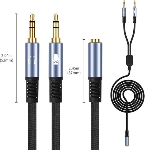 Vthahaby 3.5mm Female to Dual Male Audio Splitter Cable, 3.3 FT in Saudi Arabia