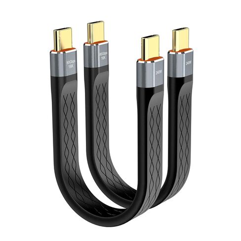80Gbps USBC 4 Cable,Compatible with Thunderbolt 5/4, [13CM],flat FPC USB C Cable,240W PD Fast Charging, 80G Data Transfer, 16K 8K for iPhone 17 MacBook Hub Dock M4 M3 SSD Laptops Monitor Type-C (2) in Saudi Arabia