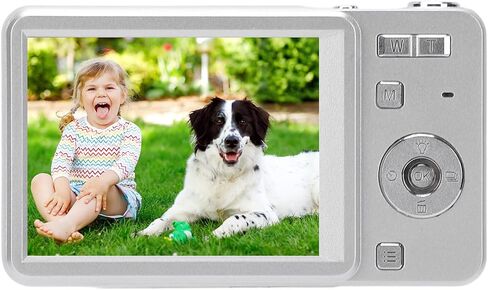 Digital Camera 4K HD 64MP Sliding Retro Video with 16X Zoom Auto Focus 2.8 Inch Screen for Travel Photography Students (Silver) in Saudi Arabia