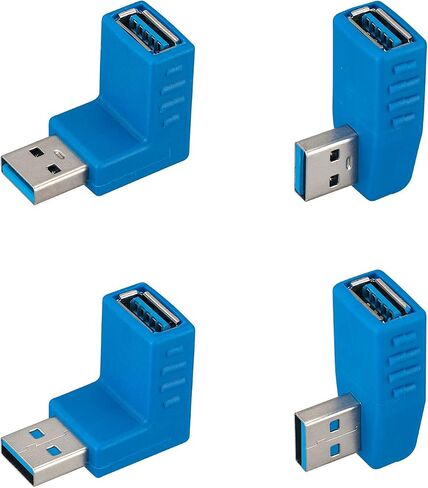 USB 3.0 Right Angle Male to Female Adapter Set, Blue, 4 Pack in Saudi Arabia