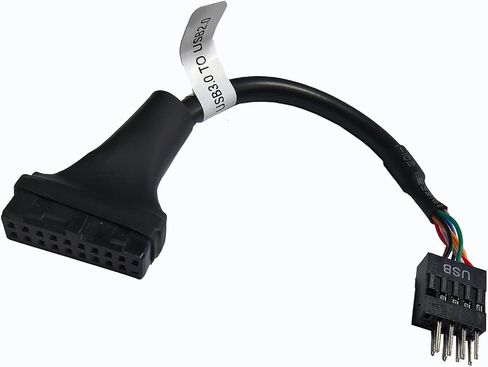 USB 3.0 to USB 2.0 Motherboard Adapter Cable, 19-Pin Female to 9-Pin Male Connector in Saudi Arabia