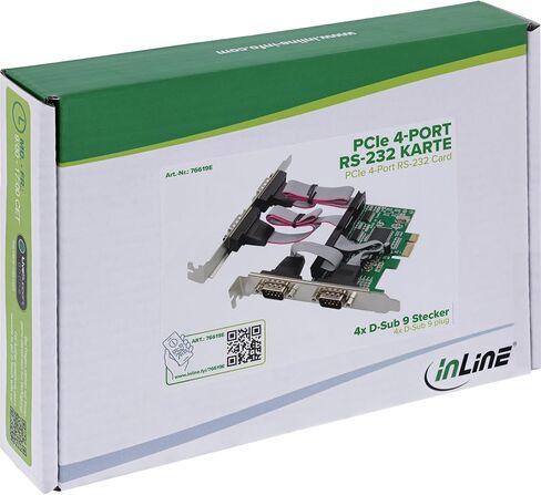 Inline PCIe Serial Card, 4 Port RS-232 Interface, D-Sub 9, CH384L, Low Profile Brackets, UART Interface, High Data Rate, 76619E in Saudi Arabia