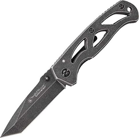 Smith & Wesson ExtremeOps CK404 6.23in High Carbon S.S. Folding Knife with 2.65in Tanto Blade and Stainless Handle for Outdoor, Tactical, Survival and EDC in Kuwait