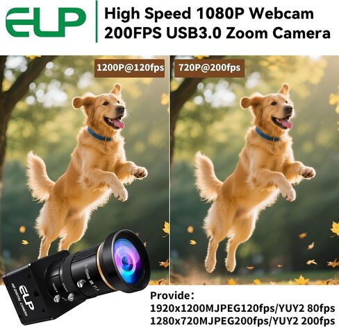 Global Shutter USB3.0 Camera Manual Zoom Webcam, High Speed 200FPS/60FPS in Saudi Arabia