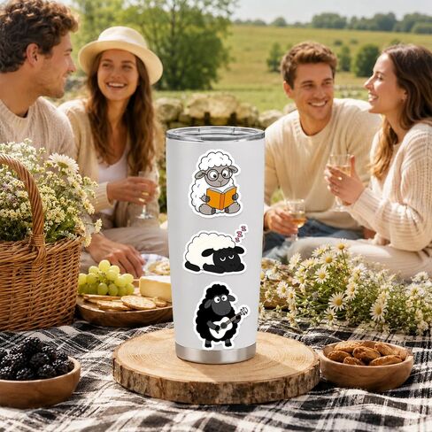 120PCS Sheep Stickers, Sheep Party Favors Birthday Party Decorations Vinyl Waterproof Farm Animal Stickers for Water Bottle Laptop Luggage Helmet Gifts for Teens Boys Girls Adult in Kuwait