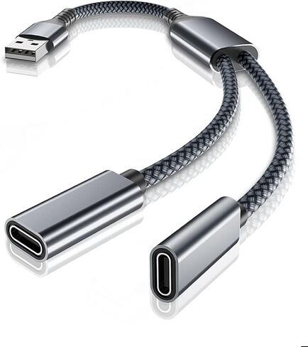 Elebase USB to Double USB C Female Adapter,Type A Charger Cable Splitter in Saudi Arabia
