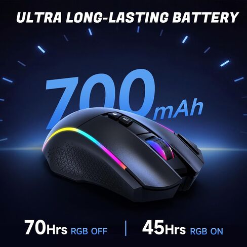 AOC GM401 ماوس الألعاب اللاسلكي RGB، 12000 نقطة في البوصة، تقنية Rapid-Fire Shotcut، 70 ساعة in Saudi Arabia