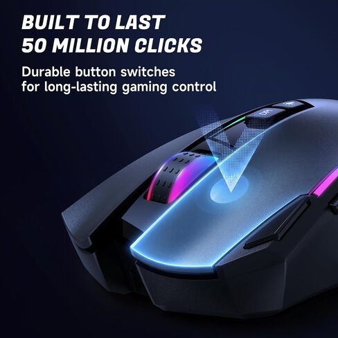 AOC GM401 ماوس الألعاب اللاسلكي RGB، 12000 نقطة في البوصة، تقنية Rapid-Fire Shotcut، 70 ساعة in Saudi Arabia