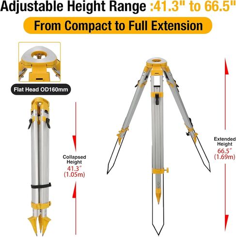 rugged Survey Tripod for Total Station Quick-Lock Aluminum Tripod in Saudi Arabia