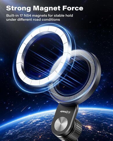 APPS2Car Magnetic Cup Holder Phone Mount, Tri-Pivot Adjustable Long Arm in Saudi Arabia