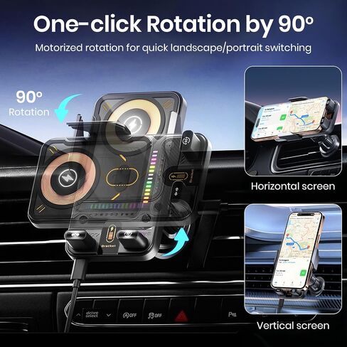Car Phone Holder with 15W Wireless Car Charger, Car Vent Mount in Saudi Arabia