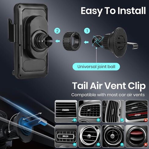 Car Phone Holder with 15W Wireless Car Charger, Car Vent Mount in Saudi Arabia
