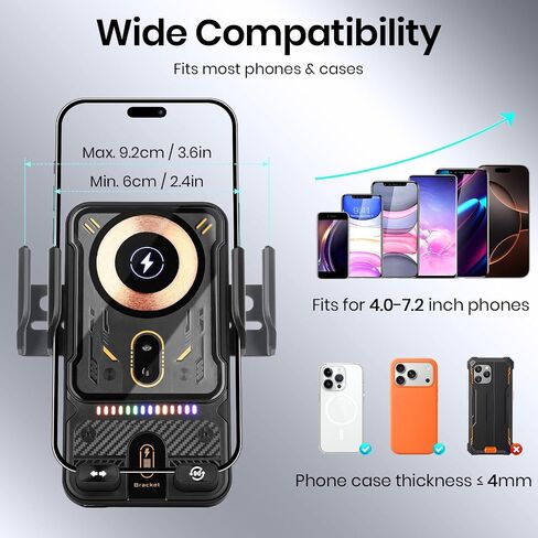Car Phone Holder with 15W Wireless Car Charger, Car Vent Mount in Saudi Arabia