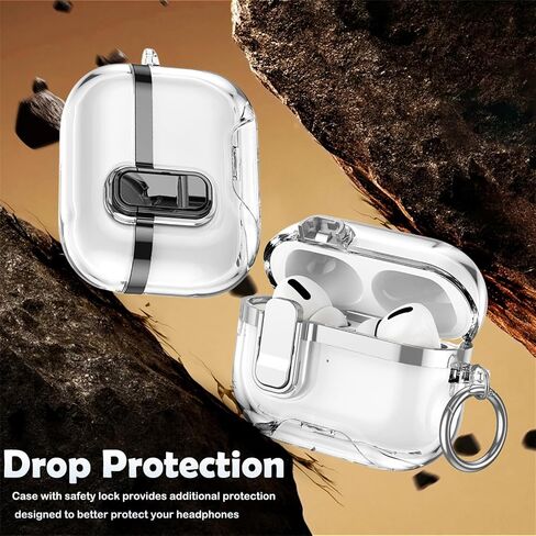 Ysnzaq for AirPods Pro 3 Case with Secure Lock & Stand & Keychain DDT Clear in Saudi Arabia