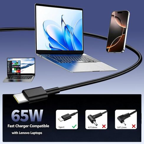 65W USB C Laptop Charger Compatible with HP EliteBook, ProBook in Saudi Arabia
