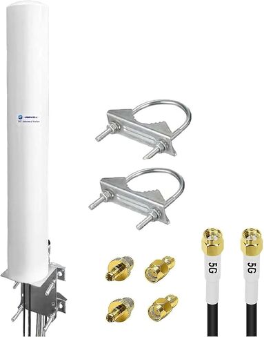 Maswell 4G LTE 5G Antenna Outdoor, 600-7000MHz 2X2 MIMO External Antenna, Up to 4.5 dBi, Cross-Polarized Omnidirectional for 4G/5G Routers & Gateways for T-Mobile Home Internet, Verizon, AT&T in Saudi Arabia