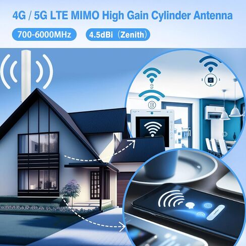 Maswell 4G LTE 5G Antenna Outdoor, 600-7000MHz 2X2 MIMO External Antenna, Up to 4.5 dBi, Cross-Polarized Omnidirectional for 4G/5G Routers & Gateways for T-Mobile Home Internet, Verizon, AT&T in Saudi Arabia