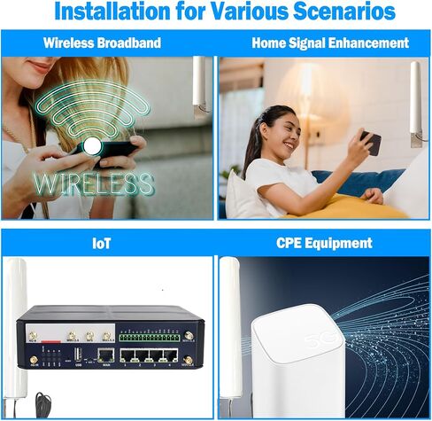 Maswell 4G LTE 5G Antenna Outdoor, 600-7000MHz 2X2 MIMO External Antenna, Up to 4.5 dBi, Cross-Polarized Omnidirectional for 4G/5G Routers & Gateways for T-Mobile Home Internet, Verizon, AT&T in Saudi Arabia