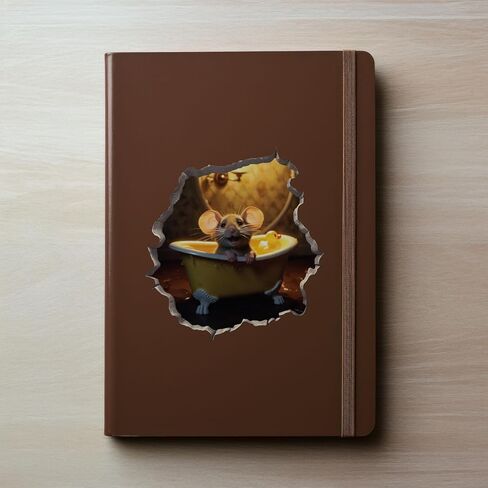 Mouse in Bathtub in Mouse Hole Decal - Mouse Hole 3D Wall Sticker in Saudi Arabia