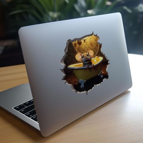 Mouse in Bathtub in Mouse Hole Decal - Mouse Hole 3D Wall Sticker in Saudi Arabia