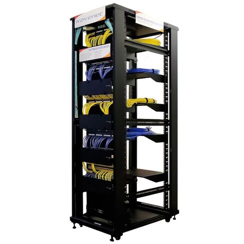 Cmple Wavenet – 19" Wide 2U Rack Mount Vented Shelf, Weight Capacity 50lbs, 10" Deep Tray, Steel, Black – Pack of 2 in Kuwait