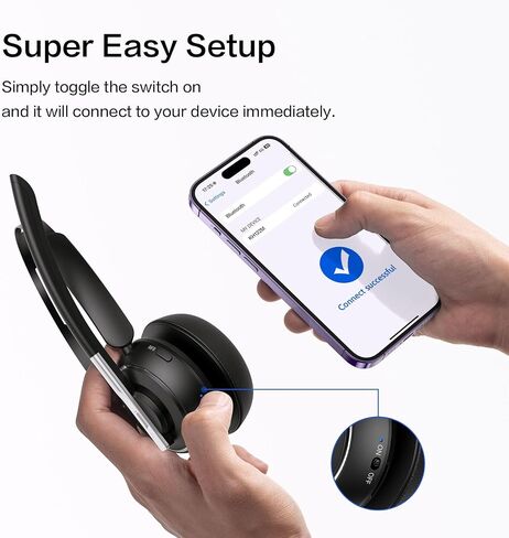 Wireless Headset with Mic for Work Bluetooth Headset with Microphone for PC in Saudi Arabia