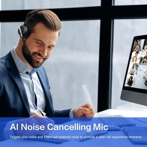 Wireless Headset with Mic for Work Bluetooth Headset with Microphone for PC in Saudi Arabia