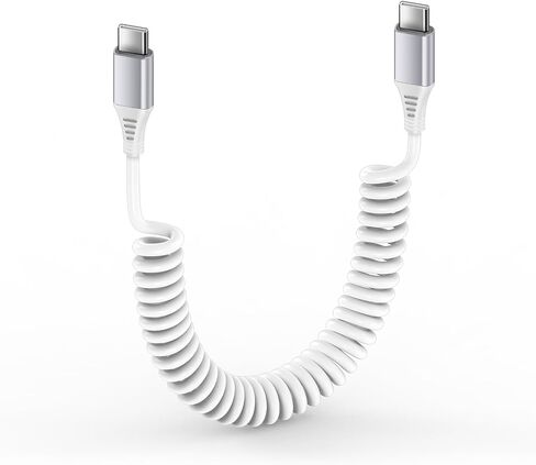 iPhone 17 Air 16e 16 15 Pro Max Charger Cable 3FT for Car Coiled USB C to C in Saudi Arabia