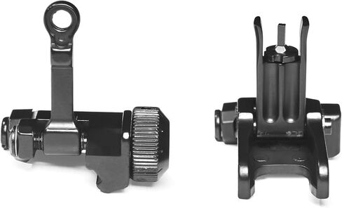 Front Rear Tactical KAC300 Flip Up Iron Sights Set，Rapid Transition Fold Backup Sights，Tool-Free Adjustable Rotate Low Profile All Metal Construction Two Aperture Sight，Fits for 20mm Picatinny Rail in Saudi Arabia