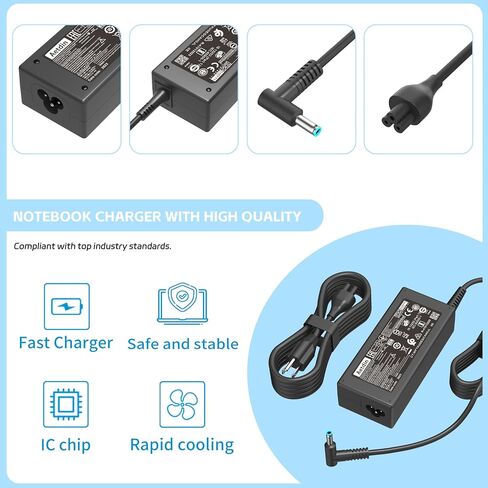 45W 19.5V 2.31A Charger Compatible with HP Pavilion Envy X360 TPN-CA14 r-41013153 15-f272wm 15-f387wm 15-ba009dx 15-dw0083wm 15-f222wm 213349-109 TPN-LA15 TPN-DA16 Laptop Power Adapter 4.5x3.0mm in Saudi Arabia