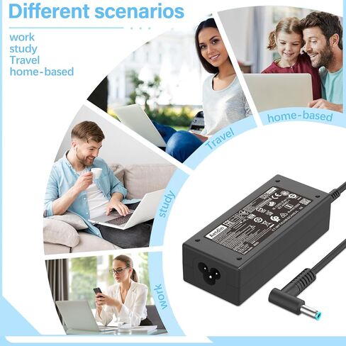 45W 19.5V 2.31A Charger Compatible with HP Pavilion Envy X360 TPN-CA14 r-41013153 15-f272wm 15-f387wm 15-ba009dx 15-dw0083wm 15-f222wm 213349-109 TPN-LA15 TPN-DA16 Laptop Power Adapter 4.5x3.0mm in Saudi Arabia