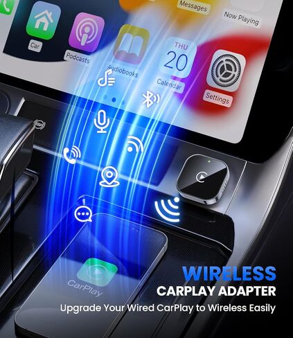 Teeran Wireless CarPlay Adapter for iPhone (2026 Upgraded), Mini Plug & Play for Cars with Factory Wired Apple CarPlay, Fast & Stable Connection, Easy Setup, Wide Vehicle Compatibility USB & USB C in Saudi Arabia