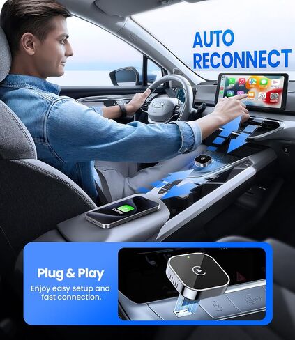 Teeran Wireless CarPlay Adapter for iPhone (2026 Upgraded), Mini Plug & Play for Cars with Factory Wired Apple CarPlay, Fast & Stable Connection, Easy Setup, Wide Vehicle Compatibility USB & USB C in Saudi Arabia