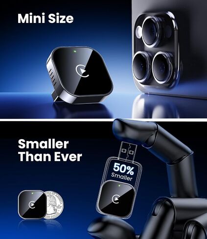 Teeran Wireless CarPlay Adapter for iPhone (2026 Upgraded), Mini Plug & Play for Cars with Factory Wired Apple CarPlay, Fast & Stable Connection, Easy Setup, Wide Vehicle Compatibility USB & USB C in Saudi Arabia