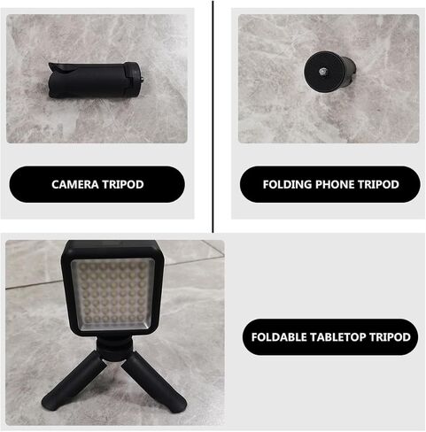 4Pcs Foldable Phone Tripod and Broadcast Video Tripod with 1/4 Inch Screw for Smartphones and Mini Cameras Portable Desktop for Vlogging Live Streaming and Video Recording in Saudi Arabia