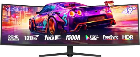 Viewedge 49" Curved Monitor Ultrawide Gaming 120Hz DQHD Computer Monitor in Saudi Arabia