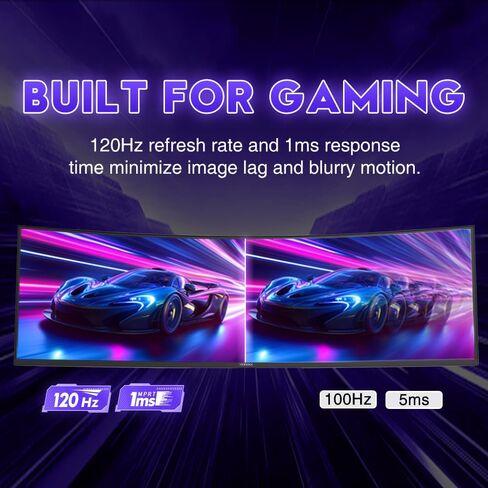 Viewedge 49" Curved Monitor Ultrawide Gaming 120Hz DQHD Computer Monitor in Saudi Arabia
