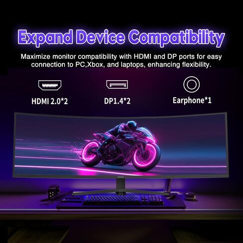 Viewedge 49" Curved Monitor Ultrawide Gaming 120Hz DQHD Computer Monitor in Saudi Arabia