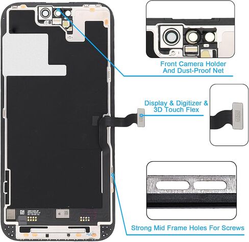 for iPhone 14 Pro Max Screen Replacement 6.7'【OLED, Not LCD】, 3D Touch Display Full Repair kit, Digitizer Glass Assembly with Tools Set, Tempered Glass, Instruction in Saudi Arabia
