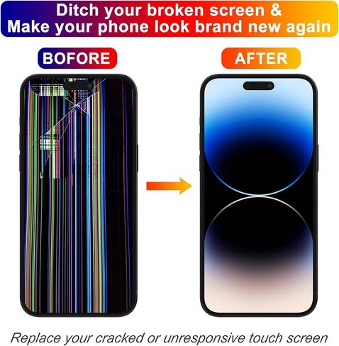 for iPhone 14 Pro Max Screen Replacement 6.7'【OLED, Not LCD】, 3D Touch Display Full Repair kit, Digitizer Glass Assembly with Tools Set, Tempered Glass, Instruction in Saudi Arabia