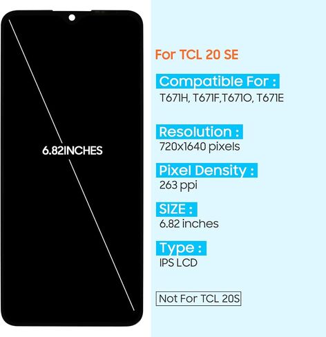 LCD Display for TCL 20 SE Screen Replacement for TCL 20 SE LCD Screen T671H T671F T671O T671E for TCL 20SE Touch Screen Digitizer Full Assembly with Repair Parts in Saudi Arabia