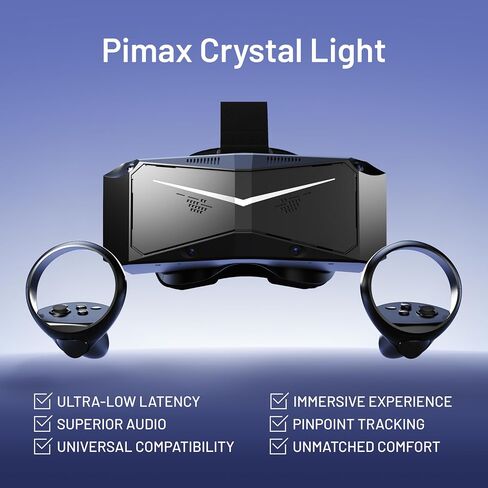 سماعة رأس Pimax Crystal Light VR مع وحدات تحكم، وشاشة QLED 8K مع تعتيم محلي، وخفيفة الوزن ومريحة، لسيمز الطيران، وiRacing وألعاب الكمبيوتر، إصدار الدفع الكامل in Saudi Arabia